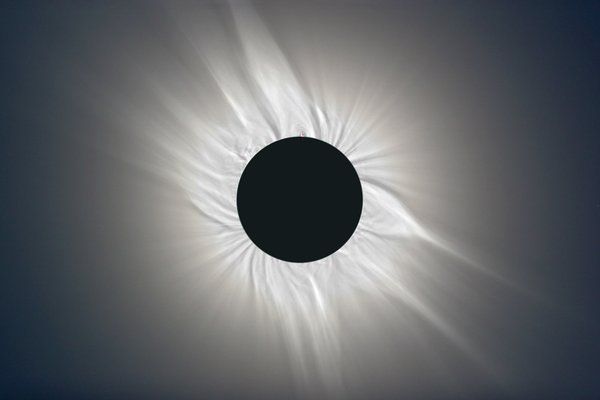 The sun's corona seen during a solar eclipse